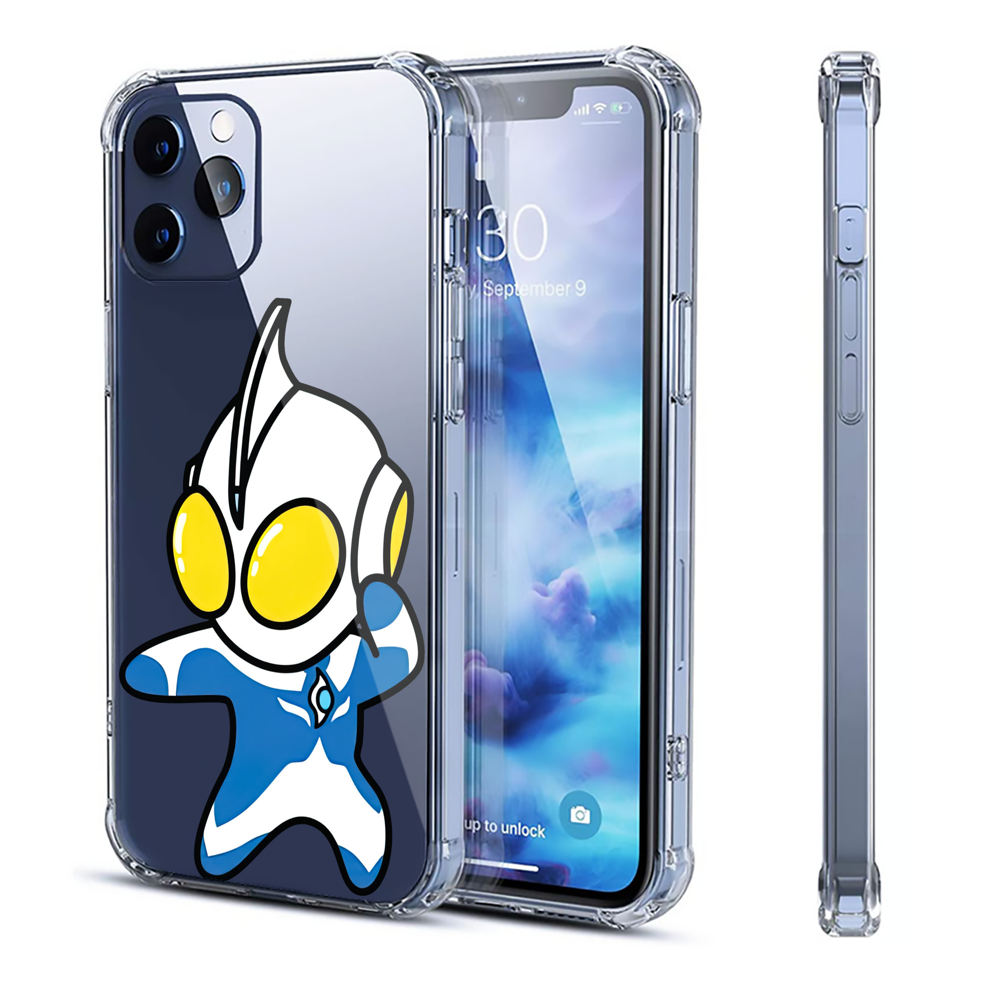 （画像用） ウルトラマン Ultraman 【iPhone 12シリーズ対応】透明スマホケース（クリアソフトケース）